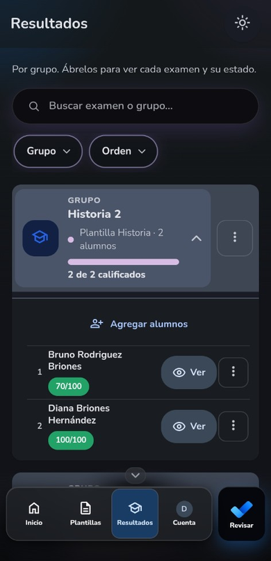 Resultados del grupo Historia 2 en RevisaFacil